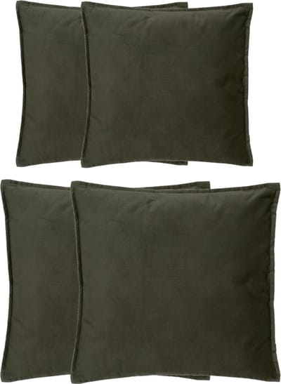 Atmosphera Bank/sierkussens Sophia - set 4x - Olijfgroen - polyester - met rits - In 2 formaten