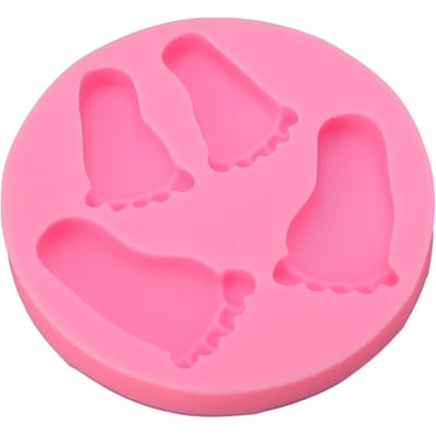 3D Babyvoetvorm Siliconen Anti-aanbak Babyvoetvormige Bakvorm voor Fondant Chocolade Snoep pink