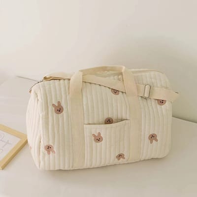 Grote zwangerschapstas, schoudertas, 48 ​​x 28 x 24 cm, dameshandtas, zwangerschapstas, multifunctionele reistas, geschikt voor uitstapjes en reizen, beige-1