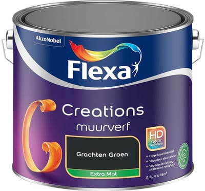 Flexa - Creations Muurverf Extra Mat - Grachten Groen - Mengverf - 2,5 L