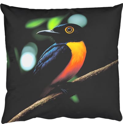Sierkussens - Kussentjes Woonkamer - 50x50 cm - Vogel - Tak - Geel - Bladeren