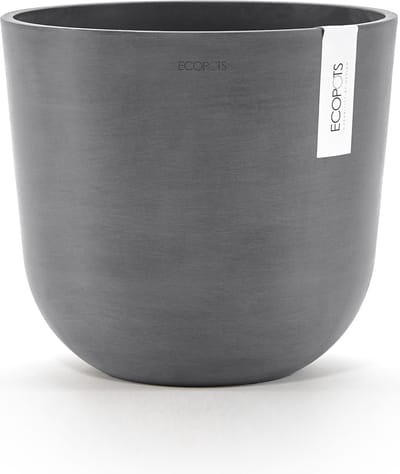 Ecopots Oslo 25 - Grey - Ø25 x H21,8 cm - Ronde grijze bloempot
