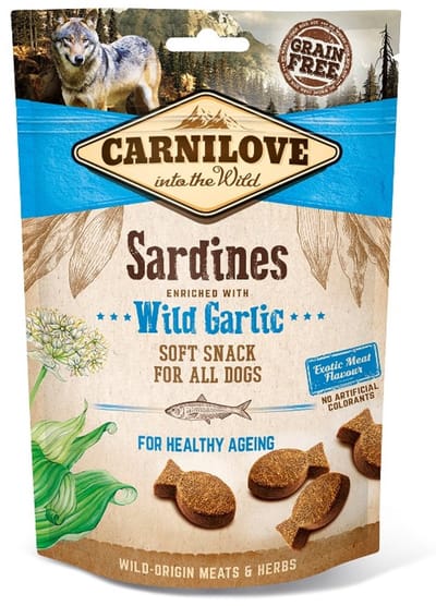 Carnilove – Zachte Snack Sardientjes en Wilde knoflook – 200gr