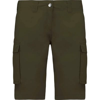 Kariban Lichte damesbermuda met diverse zakken K756 - Light khaki - 32 NL (34 FR)