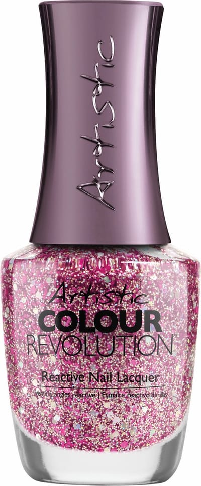 Artistic Nail Design Colour Revolution ' Anticipation ' ( Transparant met grove Roze Glitter )