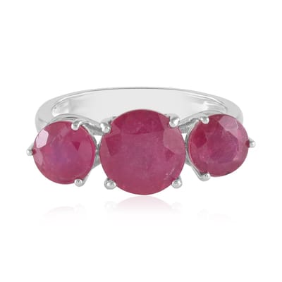 Cavill - Zilveren ring 925 sterling met 4,23 ct Madagaskar roze saffier - Melo Essence - Elegante ronde saffier ring dames - Luxe feestelijke sieraden