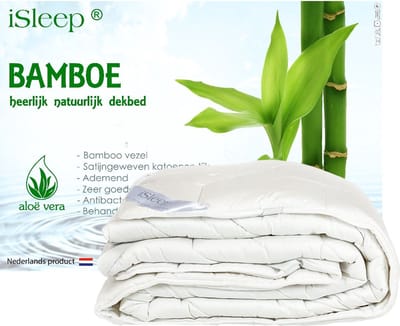iSleep Onderdeken Bamboo DeLuxe - 100% Bamboe Vezel - Eenpersoons - 80x200 cm - Wit