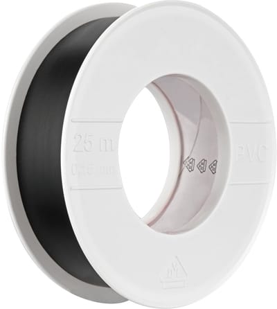 Isolatietape 25m - Zwart, Vlamvertragend, Voor Kabelisolatie