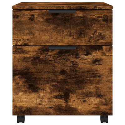 vidaXL - Dossierkast - verrijdbaar - 45x38x54 - cm - bewerkt - hout - gerookt - eiken
