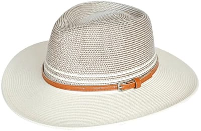 Bella Fedora – Zonnehoed Dames UV Werend House of Ord - Maat: L-XL: 61 cm - Stone/Ivory