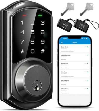 Slim Digitaal Deurslot met App-Bediening - Sleutelloos Instapslot voor Voordeur met Code