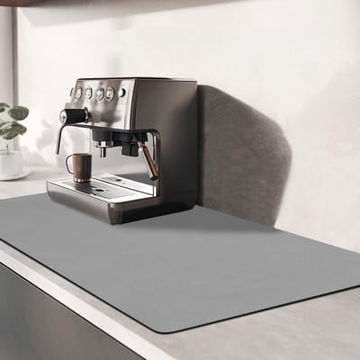 Droogmat voor aanrecht, 40 x 30 cm keuken, super absorberende drainagemat, antislip bodem droogmat voor aanrecht, koffiezetapparaat, mat voor werkbladen (lichtgrijs)