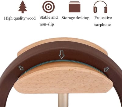 Hoofdtelefoonstandaard - Headset Houder - Bureau Organisatie - Stijlvol Design - Universeel - Beuken Goud