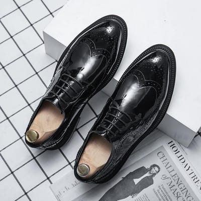 Chaussures Décontractées en Cuir pour Hommes Chaussures Oxford de Luxe pour Hommes Mocassins Respirants Blanc Chaussures de Ville pour Hommes Chaussures Brogue 43 noir
