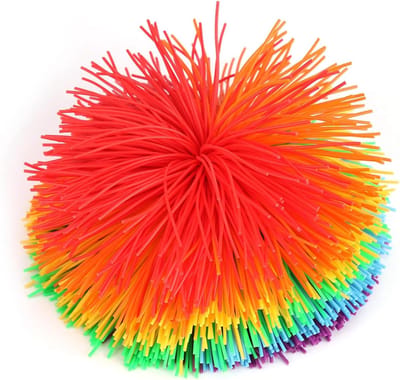 Koosh Ball Stress Relief Toy - Regenboog Pom Ball - Actief Speelgoed voor Stress Relief - Pluizige Jongleerbal - Sensorisch Stress Speelgoed