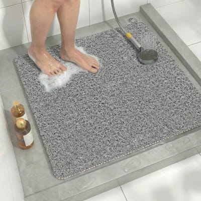 Dailygoods- Douchemat Antislip - Zachte Loofah Badmat - Sneldrogend PVC - Hygienische Badkamermat 60x60cm - Veilig en Comfortabel - Schimmelwerend