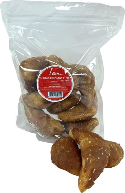 Kauwsnack Hond I AM - Chicken Croissant 10 St - Kauwhuid met Kippenvlees, Croissantvorm