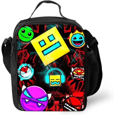 Groothandel Geometry Dash broodzak Geometry Dash bedrukte ice pack tote tas voor leerlingen van de basisschool en middelbare school