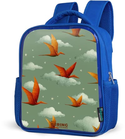 NoBoringSuitcases.com® - Rugzak blauw - Schooltas jongens - Vliegende pterosaurussen tussen sterren - Kinder rugtas jongen - Boekentas kind - Kinderrugzak voor school - Schoolrugzak