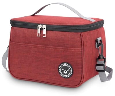 Geïsoleerde lunchtas 9L, Lekbestendige PEVA-voering, Koeltas met schouderbanden, Opvouwbaar, Thermisch voor werk reizen kantoor picknick (Rood)