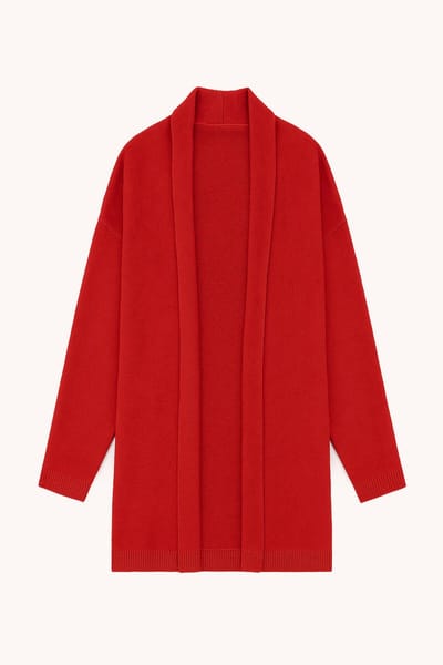 Touché Privé - Oversized gebreid vest met zakken - Rood - Dames