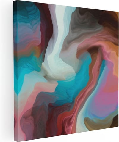 Artaza Canvas Schilderij Abstracte Kunst - 30x30 cm - Klein - Muurdecoratie Woonkamer - Wanddecoratie Roze - Kamer Accessoires
