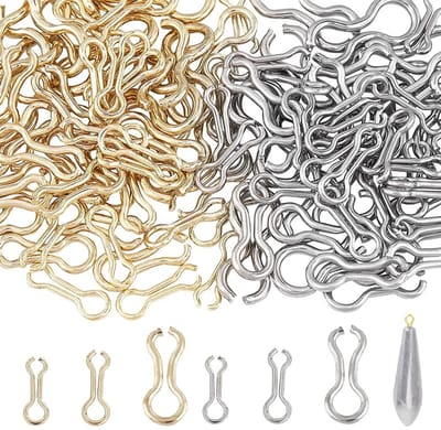 Dailygoods - Visdraad Ogen - Zinken Ogen - 240 Stuks - Roestvrij Staal - Loodgewicht Vormen - Accessoires voor Visgereedschap - Geschikt voor Vissers