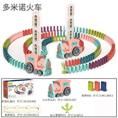 Domino Trein Ideaal voor Kinderen Automatische Elektrische Legauto Levendige Dominostenen Collectie Leren Speelgoed Blokken Cadeau Ideaal voor Jongens Meisjes