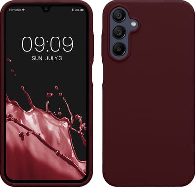 kwmobile telefoonhoesje geschikt voor Samsung Galaxy A15 5G - Hoesje met siliconen coating - Smartphone case in bordeaux-violet
