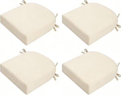 Tuinstoelkussens Set - Vierkante Zitkussens - Buiten Meubilair - Traagschuim Vulling - Set Van 4 - Beige