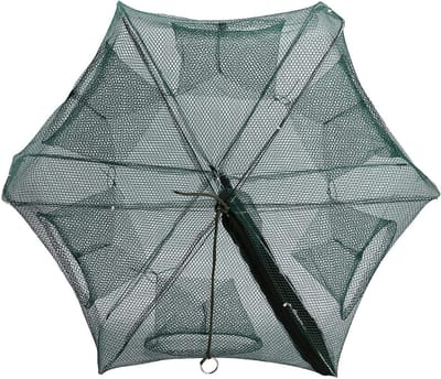 Opvouwbaar Visnet met 6/12 Gaten voor Krabben, Minnows, Garnalen en Kreeften - Geen Installatie Nodig, Gemakkelijk in Gebruik.