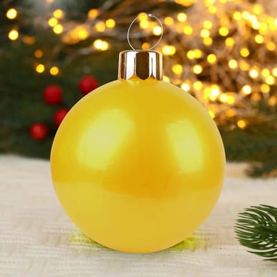 Grote Opblaasbare Kerstbal van 65 cm voor Binnen en Buiten, Perfecte Kerstdecoratie en Ornamenten in Goud