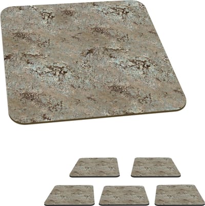 Onderzetters voor glazen - Graniet - Steen - Patroon - 10x10 cm - Glasonderzetters - 6 stuks