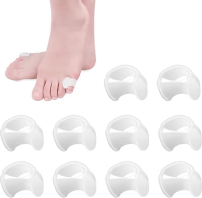Teenspreiders voor Kleine Teen - 10 Stuks Siliconen Teenspacers voor Overlappende Tenen en Blisters