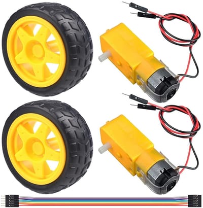 Gelijkstroom Motoren - Dubbele As - Robotica Projecten - EMC Anti-interferentie - 2 Stuks - Zwart