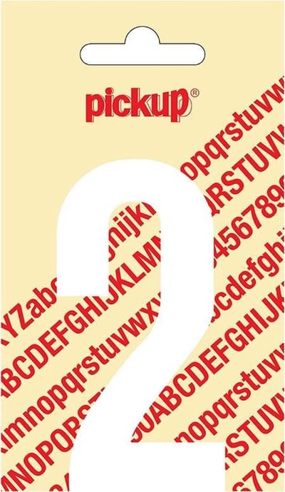 Pickup plakcijfer Nobel 90 mm wit 2 - 310120902