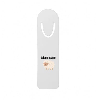 Hacebo® - schaap met eigen naam metalen boekenlegger - Schaap - boeren/schapen liefhebbers - iemand die houdt van schapen - verjaardag - cadeau - kado - geschenk Bladwijzer boekenleggers - 12.7 cm x 3.2cm