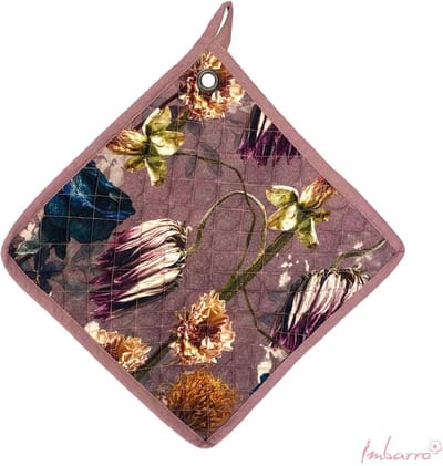 Imbarro   Pannenlappen   Freija   Flower   Set 2 stuks  25x25cm  Katoen