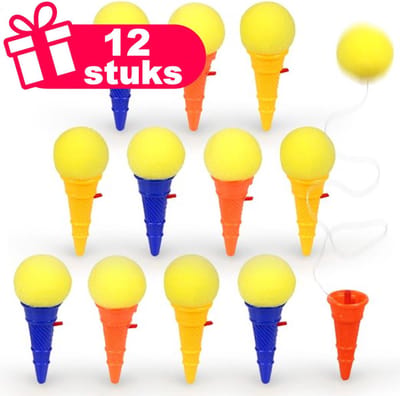 Henbrandt - 12 Stuks Wegschiet Speelgoed Ijsjes - Traktatie uitdeelcadeautjes voor kinderen & peuters - Traktaties en kinderverjaardagen - Klein grabbelton speelgoed voor in traktatie uitdeelzakjes
