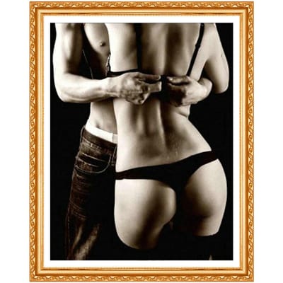 Artisanat d'art mural, couture, point d'amour Sexy, peinture diamant, broderie pour décor de chambre à coucher, à la mode 20X30CM black