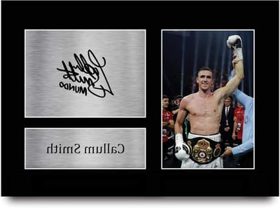 Boksen Foto - Sport Memorabilia - Cadeau Geven - Gedrukte Handtekening - A4 30x21 cm - Zwart