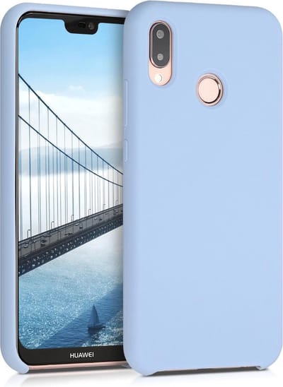 kwmobile telefoonhoesje geschikt voor Huawei P20 Lite - Hoesje met siliconen coating - Smartphone case in mat lichtblauw