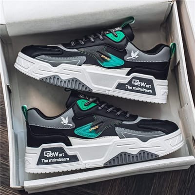 Mode Heren Casual Schoenen Comfortabele Sportsneakers Platform Schoenen Leer Heren Laarzen Slijtvaste Sneakers Mannelijke Gevulkaniseerde Schoenen 39 white