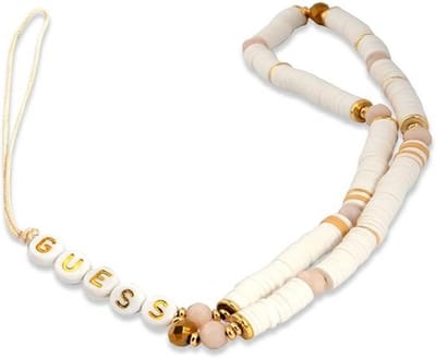 Guess Heishi - Telefoonkoord - Bepaald met Kralen - Luxe Stijl - Biały