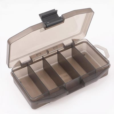 Visuitrusting Doos Draagbaar 5 Vakken Ruimte Container Aas Haak Materiaal Gereedschap Accessoires Dozen Karper Pesca Houder Koffer Opslag grijs