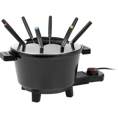 Princess Fonduepan (elektrisch) - Fondue Black 1,5L voor 8 pers - 173110 - 800W - Incl. 8 fondeuvorkjes - PFAS-vrij - Chocoladefondue