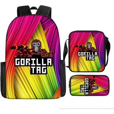 Klassiek Populair Gorilla tag 3D Geprint 3 stuks/Set leerling Schooltassen Laptop Dagrugzak Rugzak Schuin gedragen schoudertas Etui