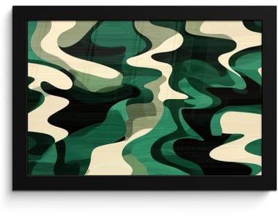 Poster in lijst - Fotolijst 30x20 cm - Posters - Abstract - Camouflage - Groen - Posterlijst zwart - Decoratie - Wanddecoratie woonkamer - Muurdecoratie slaapkamer