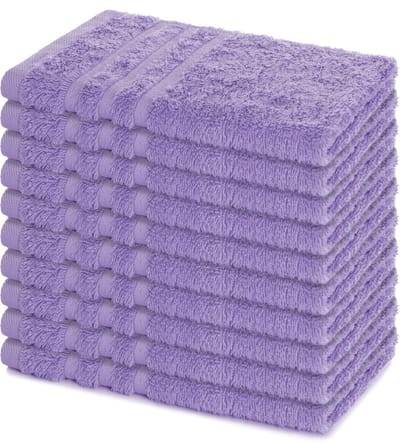 Lavea® Set van 10 handdoeken 30x50 cm, 100% katoen – Zacht en absorberend – Voor thuis, hotel, spa en gasten – Perfect als handdoek / gastendoekje – Lavendel
