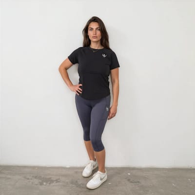 YV SPORT Sportlegging Toronto - Driekwart sportlegging - Handige zakken - Premium kwaliteit - Squat-proof - Stevige, hoge tailleband - Perfect fit - Sport legging dames - Blauw - Maat M